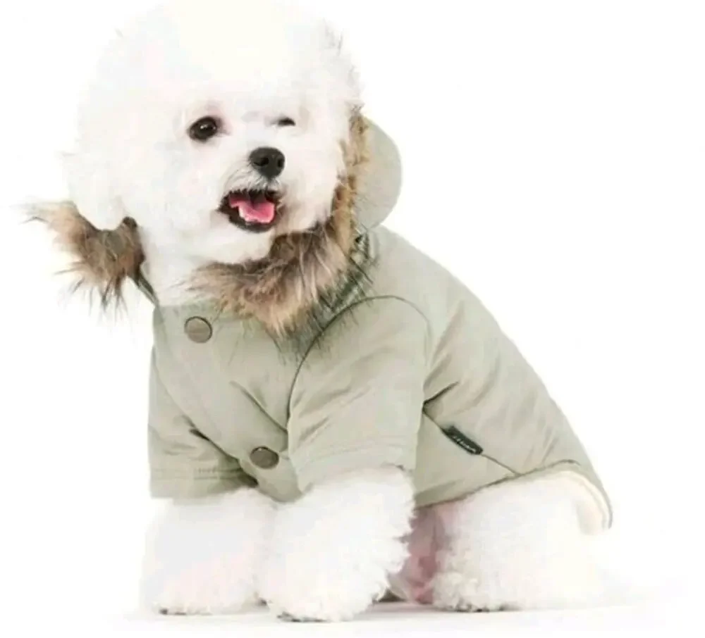 PetBobo Dog Coat Winter Puffer Jacket  with Fur Hood  size M